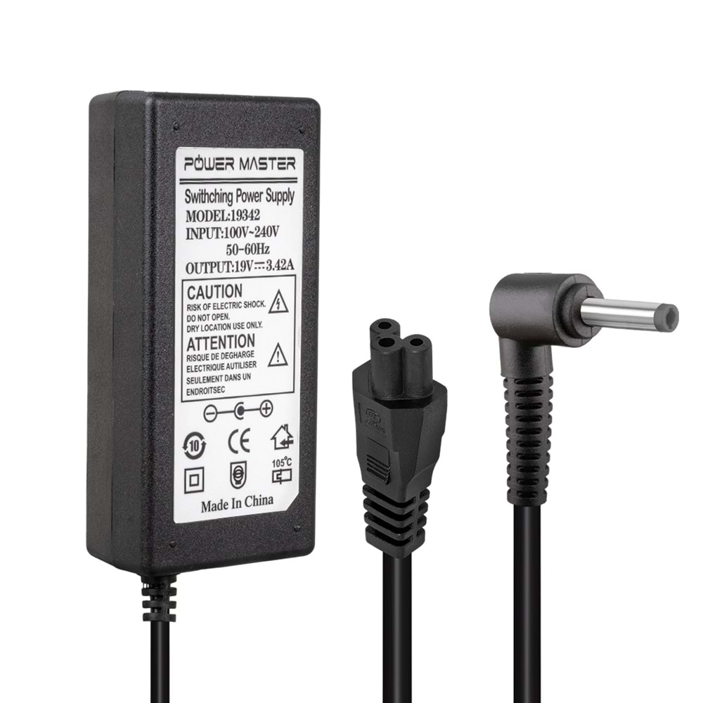 POWERMASTER 19 VOLT - 3.42 AMPER 4.0*1.35 UÇLU ASUS NOTEBOOK ADAPTÖR