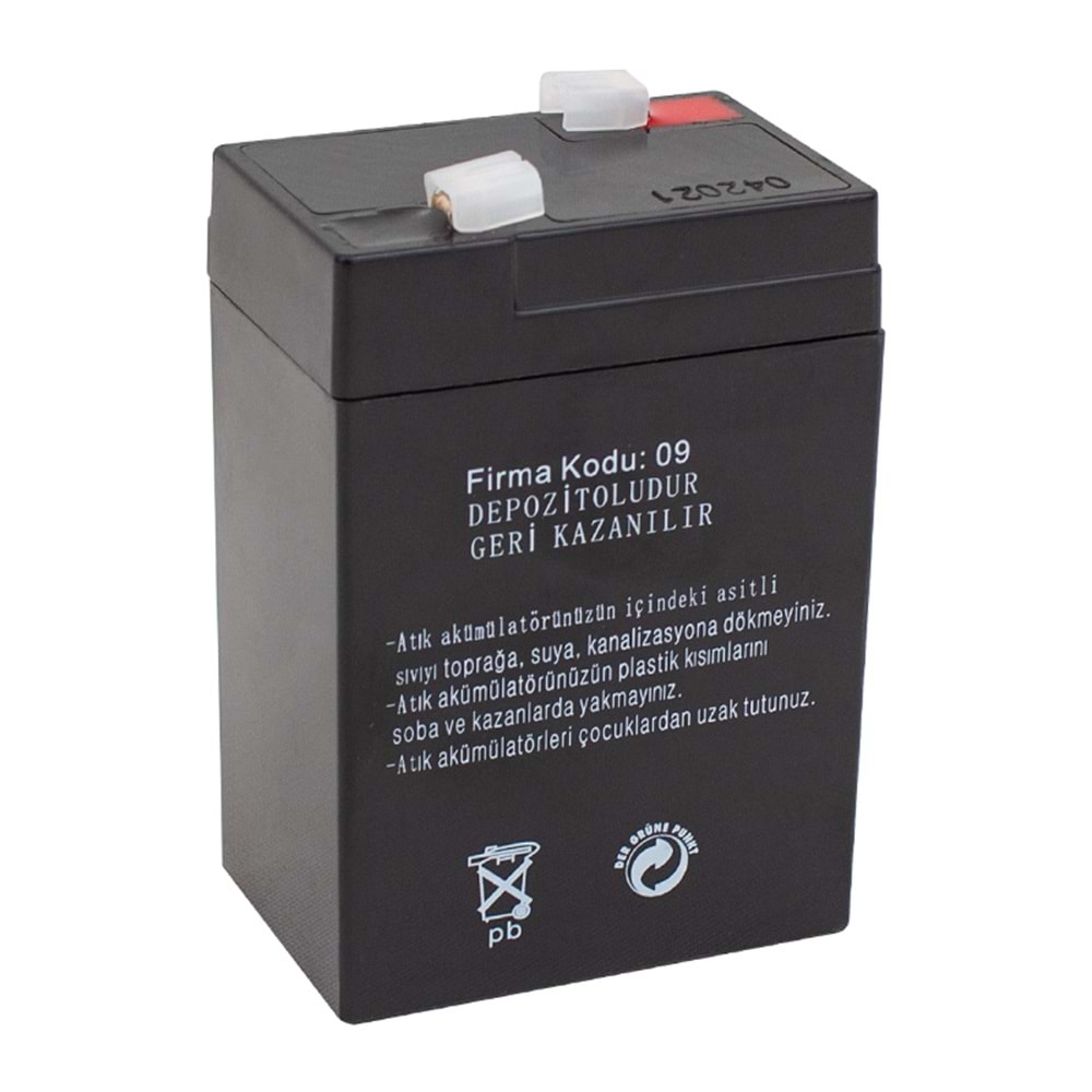 ATEX AKÜ 6 VOLT 4 AMPER AX-604 IŞILDAK AKÜSÜ (70 X 48 X 101 MM)