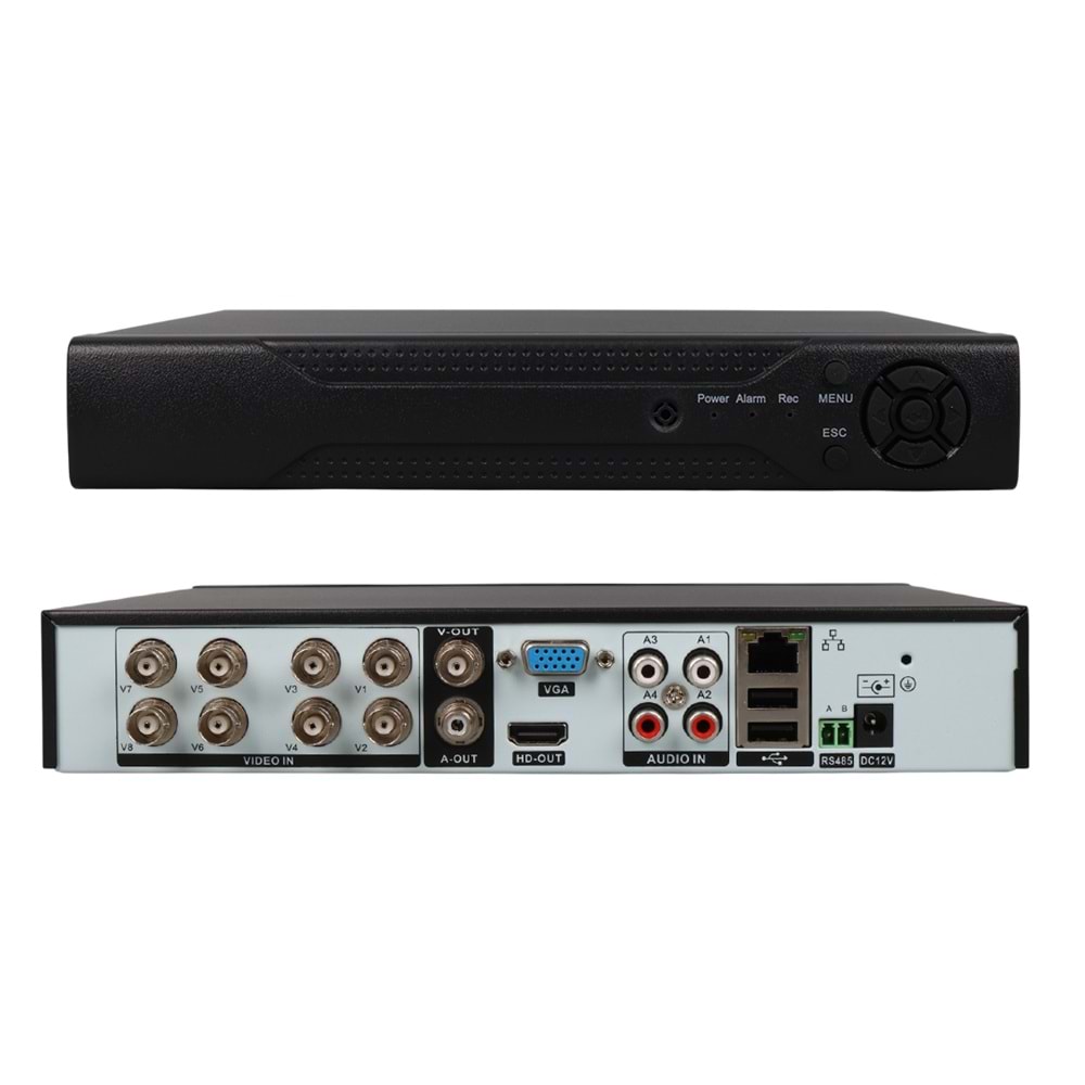 POWERMASTER PM-12181 8 KANAL 5MP DESTEKLİ 1080N AHD/ANALOG/TVI/CVI XMEYE DVR/XXVR KAYIT CİHAZI