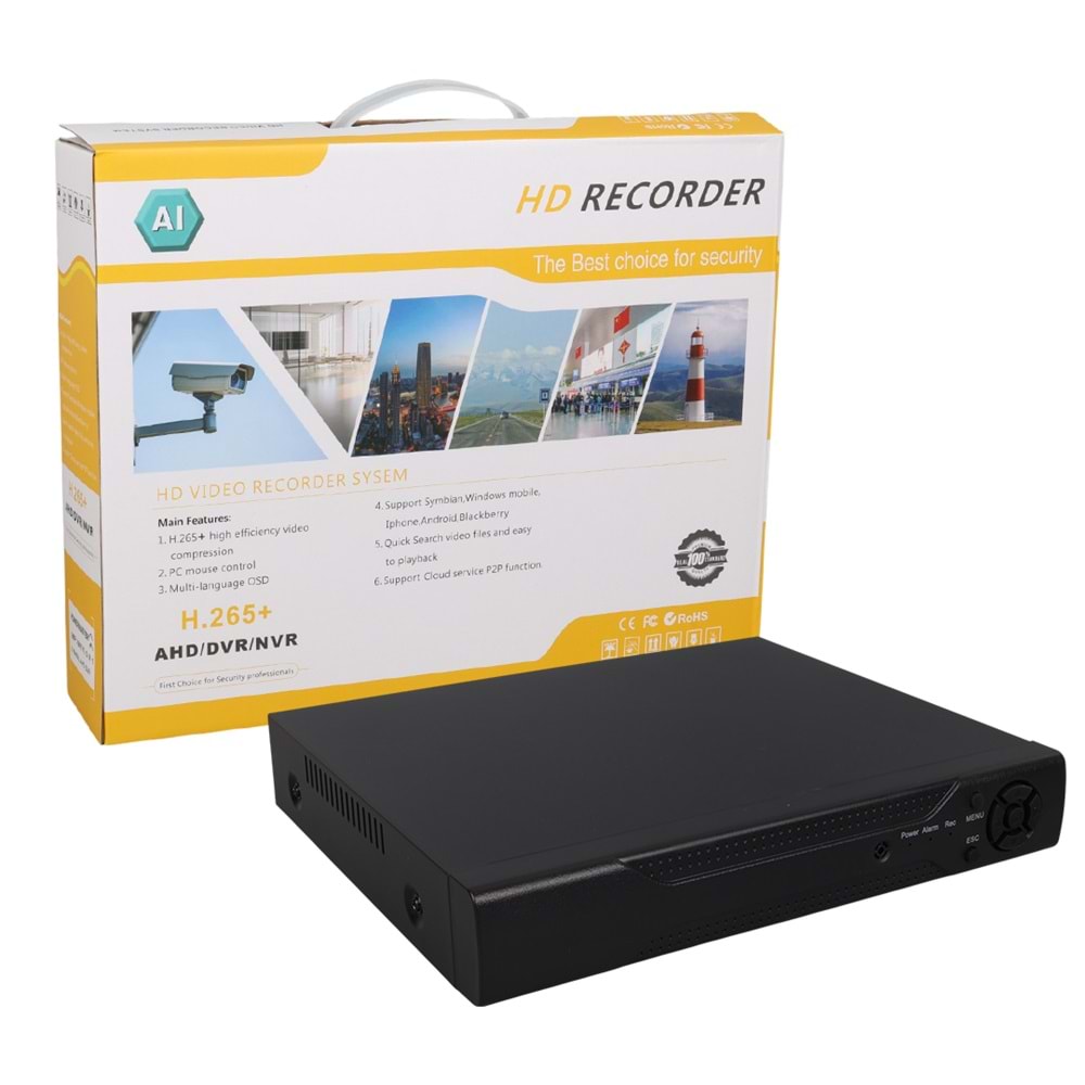 POWERMASTER PM-12181 8 KANAL 5MP DESTEKLİ 1080N AHD/ANALOG/TVI/CVI XMEYE DVR/XXVR KAYIT CİHAZI