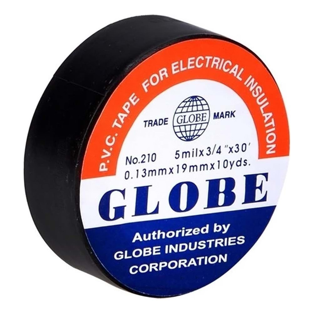 GLOBE İZOLE BANT SİYAH 10LUK 0.13MMX19MM