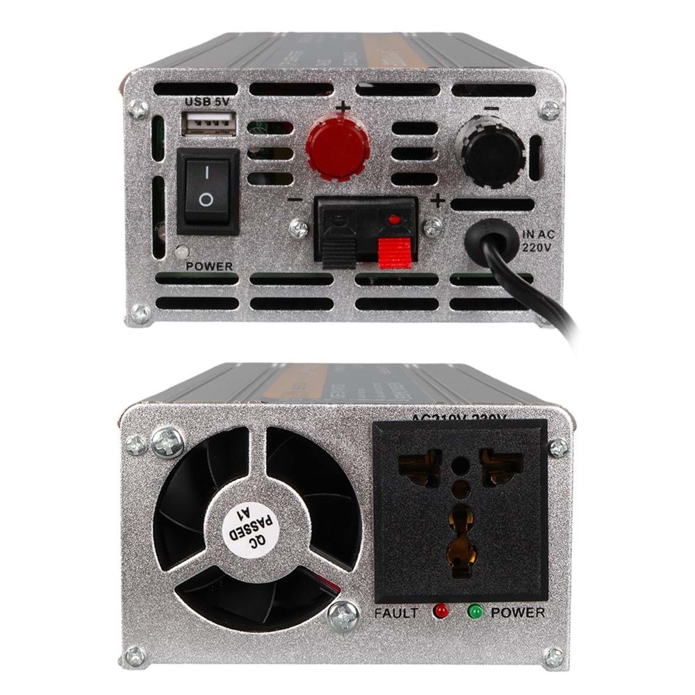 POWERMASTER PM-1000 12 VOLT - 1000 WATT ŞARJLI UPS'Lİ INVERTER