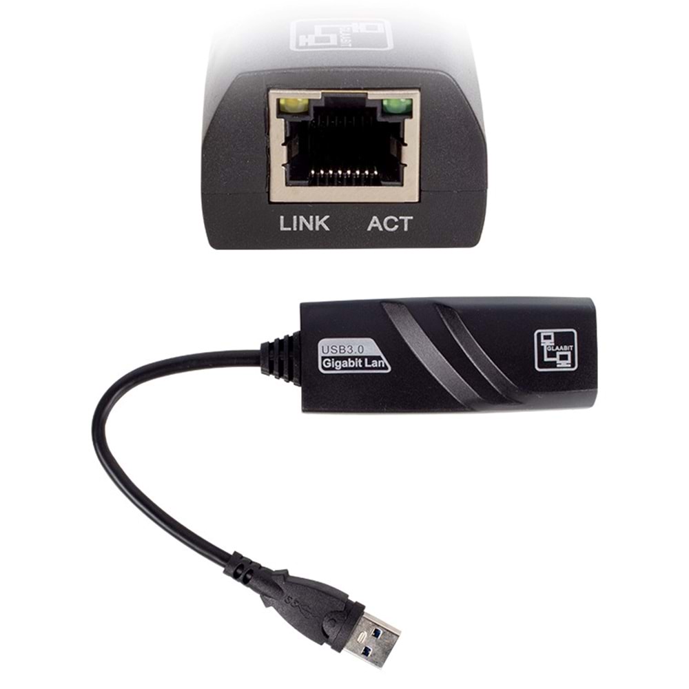 POWERMASTER PM-16299 USB 3.0 TO ETHERNET 10/100/1000MBPS GİGABİT ETHERNET ÇEVİRİCİ ADAPTÖR