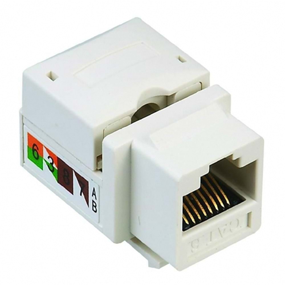 POWERMASTER RJ 45 ŞASE 8P8C UTP CAT6 90 DERECE KEYSTONE JACK