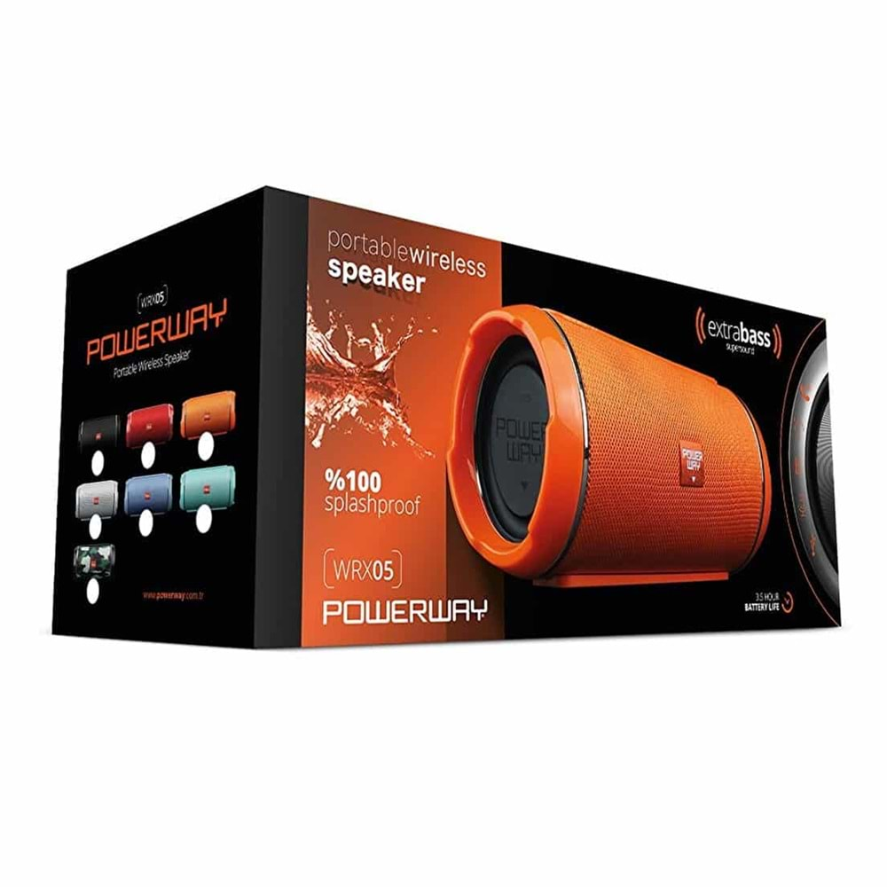 POWERWAY WRX-05 USB+SD+BLUETOOTH ÖZELLİKLİ WIRELESS PORTATİF SPEAKER - HOPARLÖR (SİYAH*MAVİ*KIRMIZI*GÜMÜŞ)