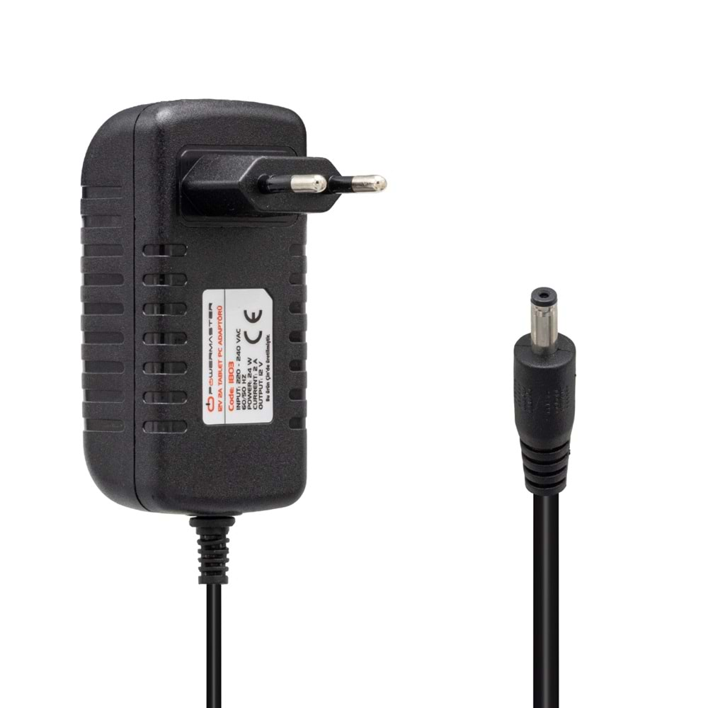 POWERMASTER 12 VOLT - 2 AMPER 3.5*1.35 UÇ TABLET PC ADAPTÖRÜ