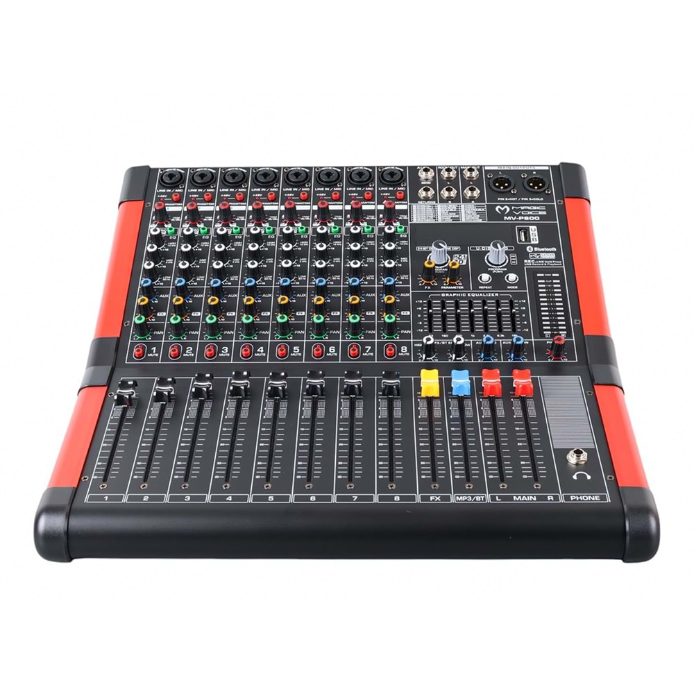 MAGICVOICE MV-P800 8 CH-USB/BT GÜVERTE MIKSERI [KOLİSİ İKİLİ ]