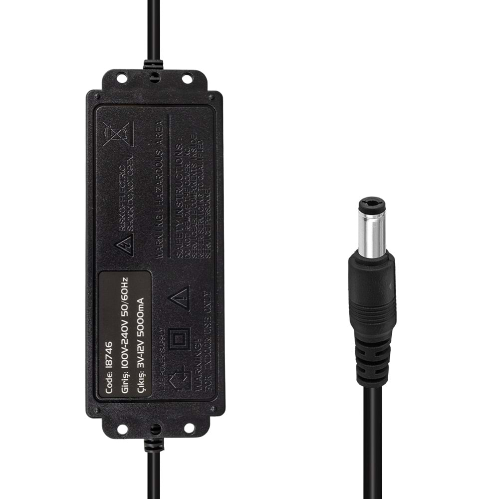 POWERMASTER 3 VOLT - 12 VOLT - 5 AMPER ÇOK UÇLU AYARLI KADEMELİ ADAPTÖR