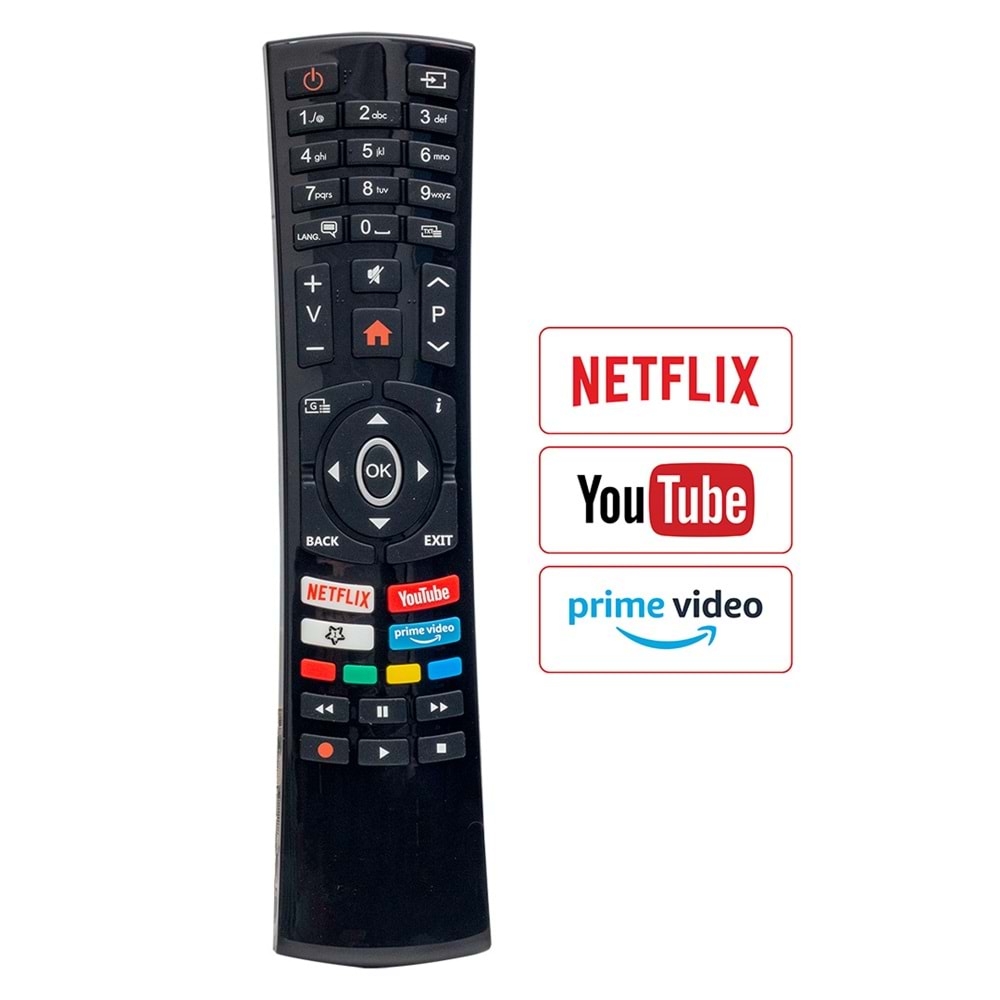 WEKO KL VESTEL * HI-LEVEL NETFLIX-YOUTUBE-PRIME VIDEO TUŞLU LCD-LED TV KUMANDA (RC4390P-30101765) YAZISIZ
