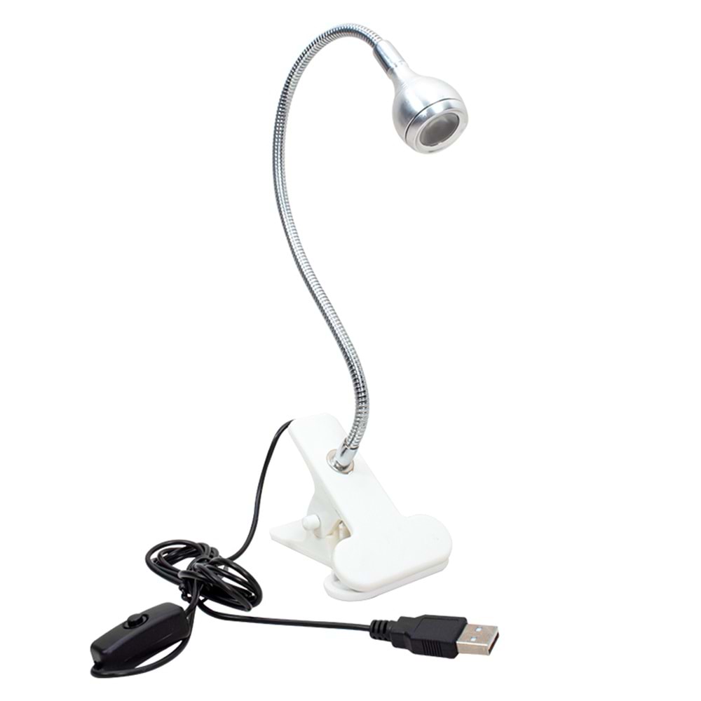 POWERMASTER PM-20042 COB LED 5 VOLT USB BEYAZ MASA LAMBASI ANAHTARLI