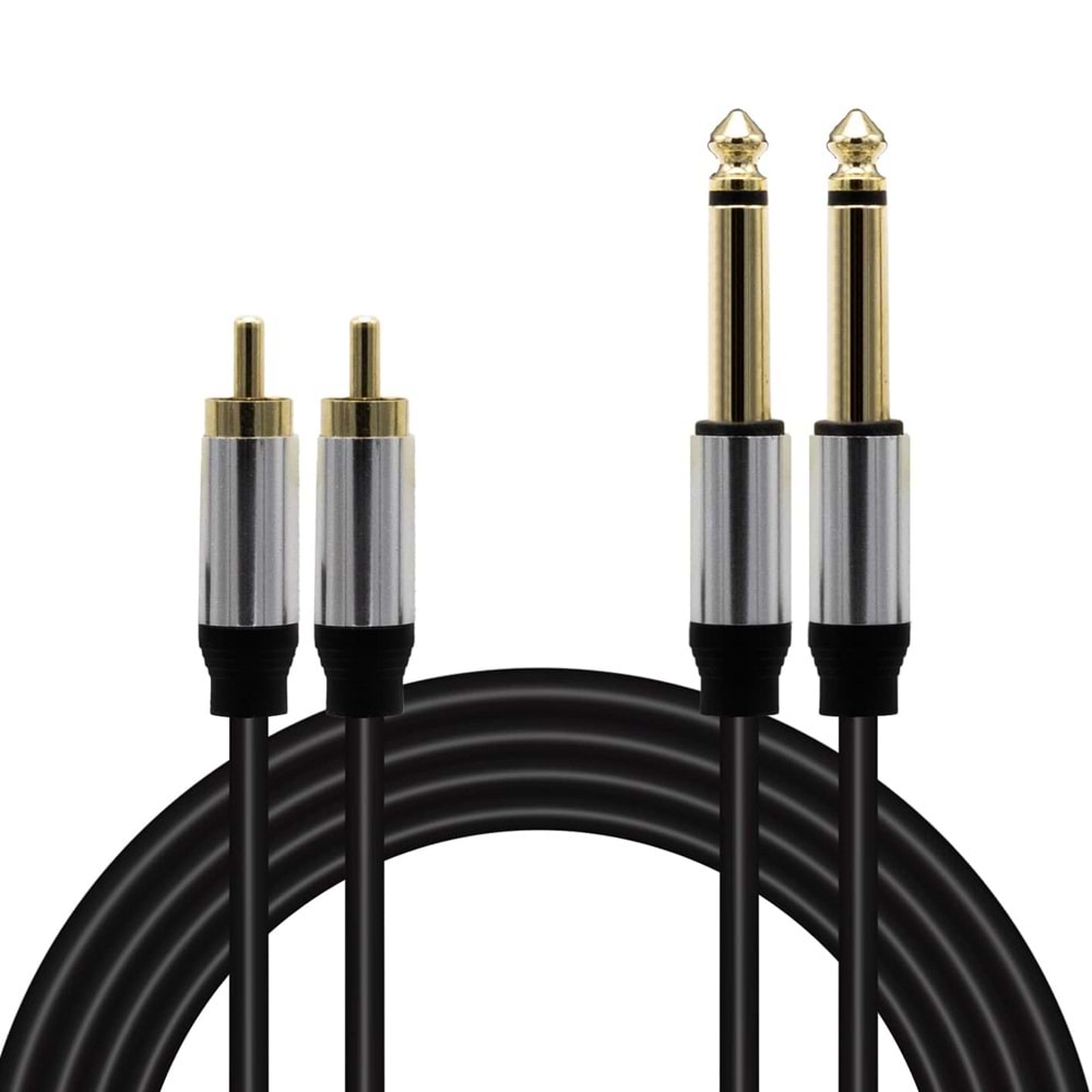 MAGICVOICE LD398 2X6.3 MM MONO ERKEK + 2XRCA ERKEK 3 METRE KABLO