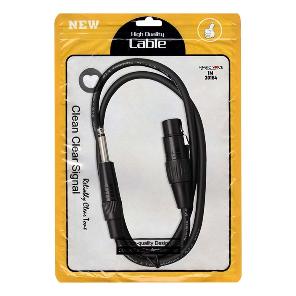 MAGICVOICE LD379 XLR CANON DİŞİ + 6.3 MM MONO ERKEK 1 METRE KABLO