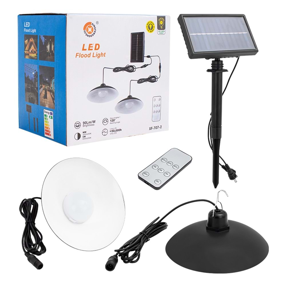 POWERMASTER XF-707-2 KUMANDALI SOLARLI 2 LAMBALI PROJEKTÖR