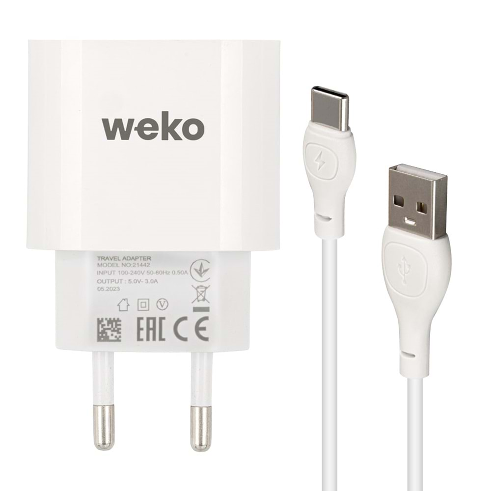 WEKO WK-21442 PDU QC 3.0 AMPER ŞARJ BAŞLIK ADAPTÖRÜ + TYPE-C KABLO (NO:1)