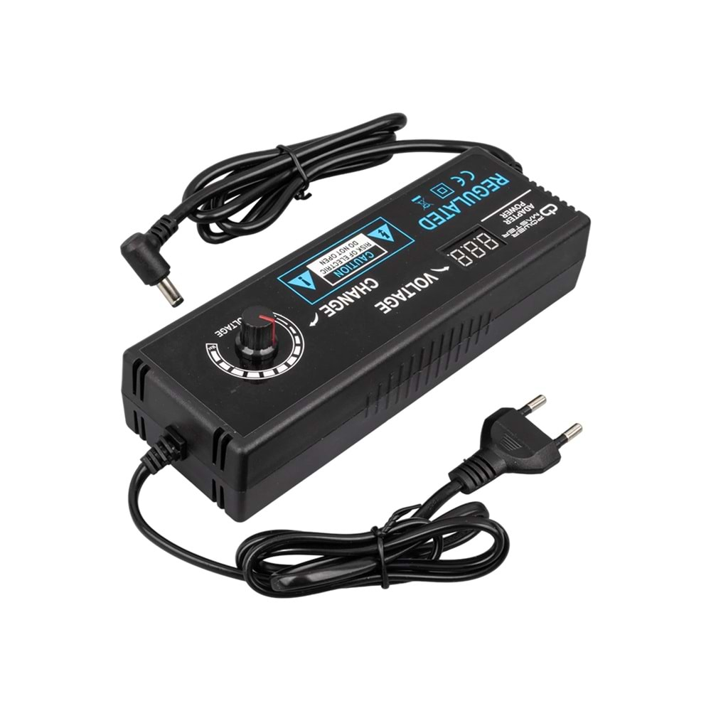 POWERMASTER PM-22380 3 VOLT - 12 VOLT - 10 AMPER 5.5*2.5 UÇLU KADEMELİ ADAPTÖR