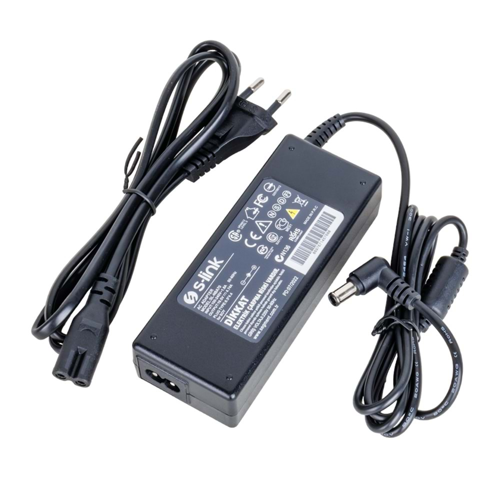 S-LINK SL-NBA70 90W 19.5 VOLT 4.74 AMPER 6.5X4.4 UÇLU SONY NOTEBOOK ADAPTÖR (SAMSUNG LED TV)