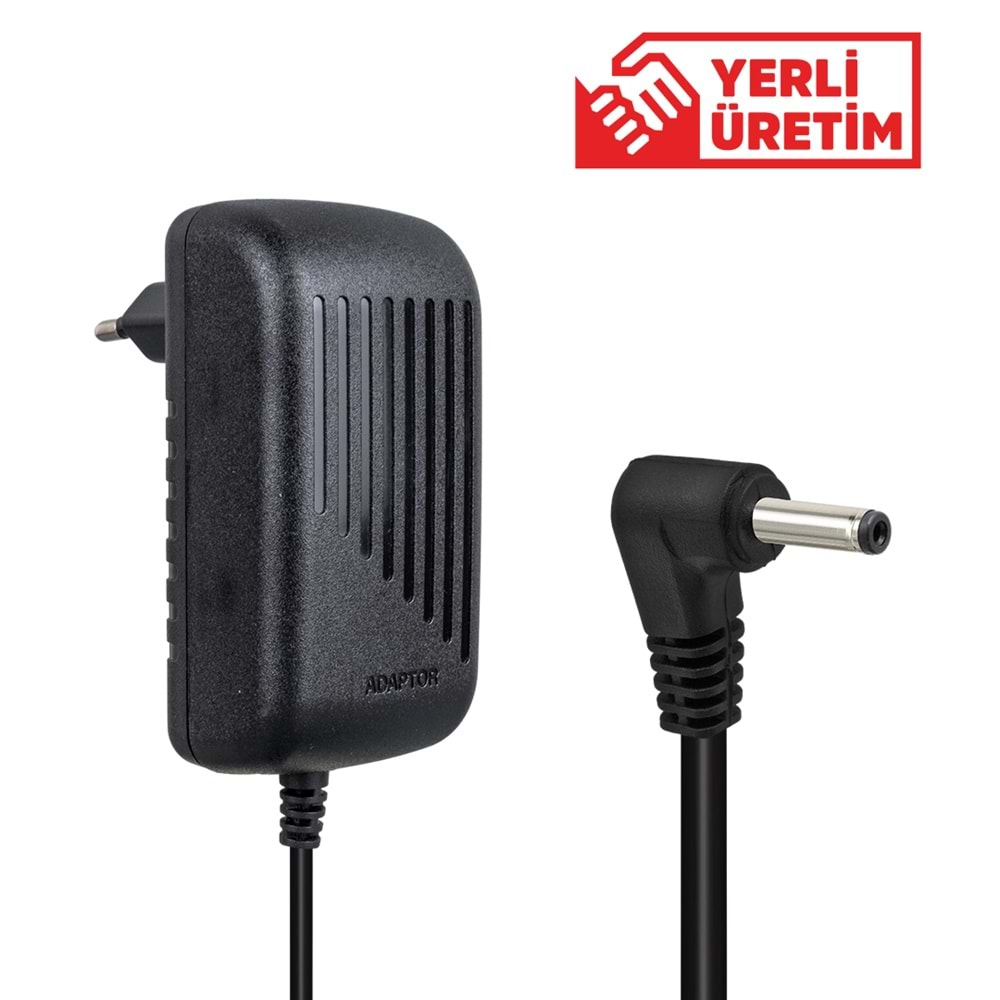 WEKO 12 VOLT - 3 AMPER 3.5*1.35 UÇLU VERA YAZAR KASA POS YERLİ ÜRETİM PRİZ TİPİ PLASTİK KASA ADAPTÖR