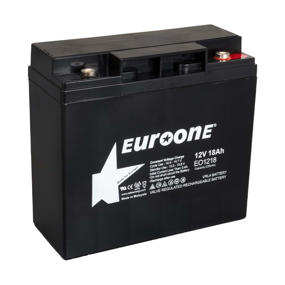 EUROONE EO1218 12 VOLT - 18 AMPER AKÜ (181 X 76 X 167 MM)