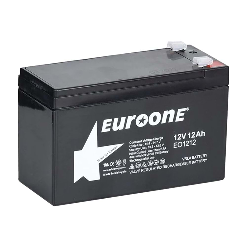 EUROONE EO-1212 12 VOLT - 12 AMPER AKÜ (151 X 98 X 95 MM)