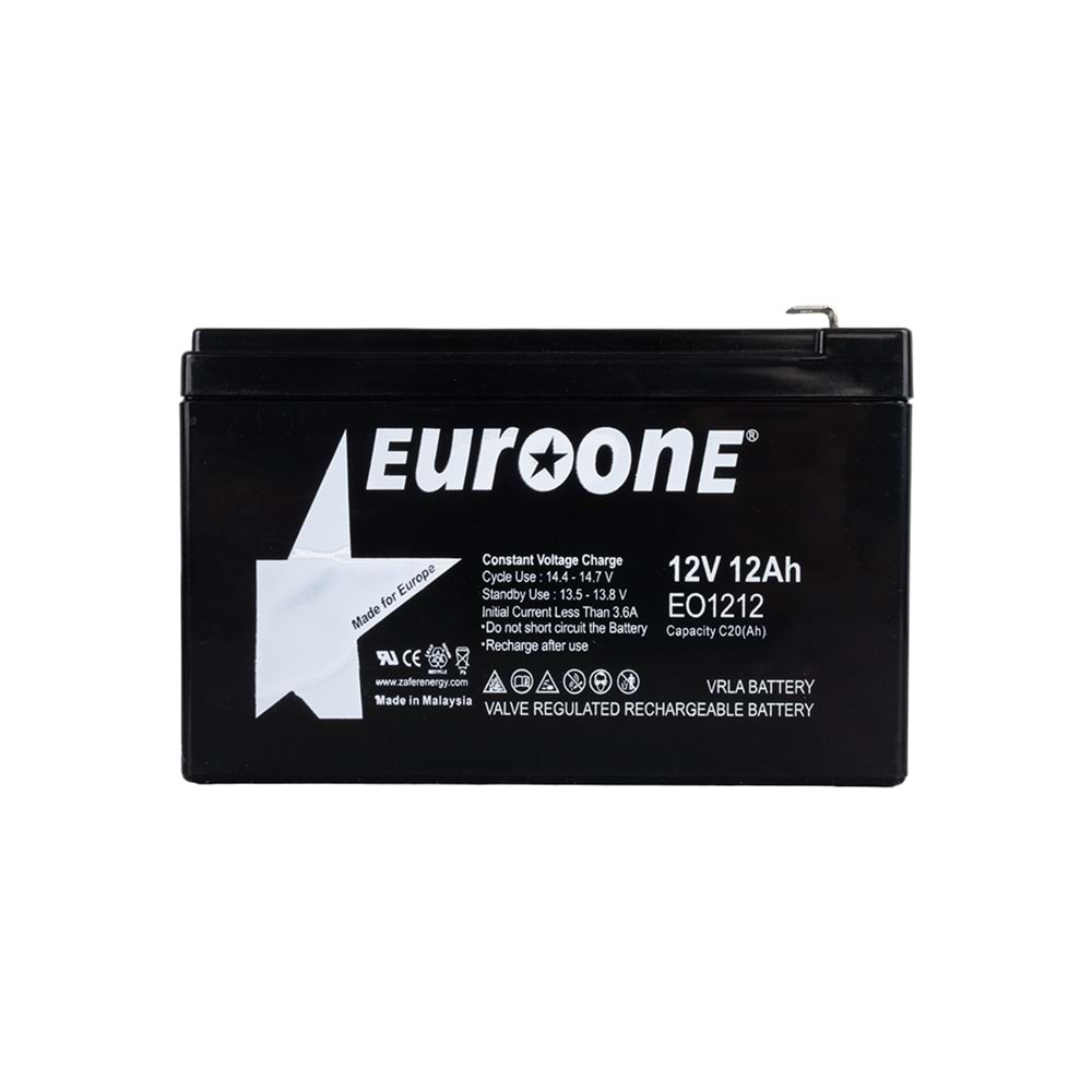 EUROONE EO-1212 12 VOLT - 12 AMPER AKÜ (151 X 98 X 95 MM)