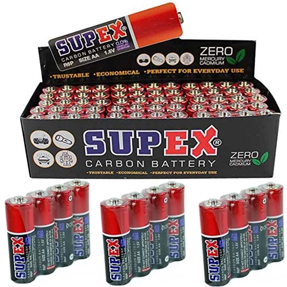 SUPEX R6 1.5 VOLT ÇİNKO KARBON AA KALEM PİL