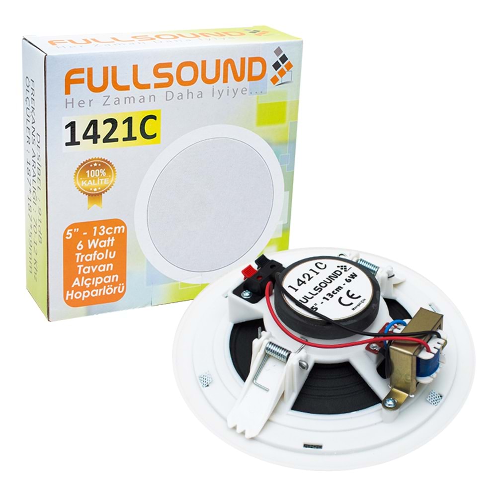 FULLSOUND 1421C 13 CM 8 OHM 6 W BEYAZ ALÇIPAN TRAFOLU HOPARLÖR