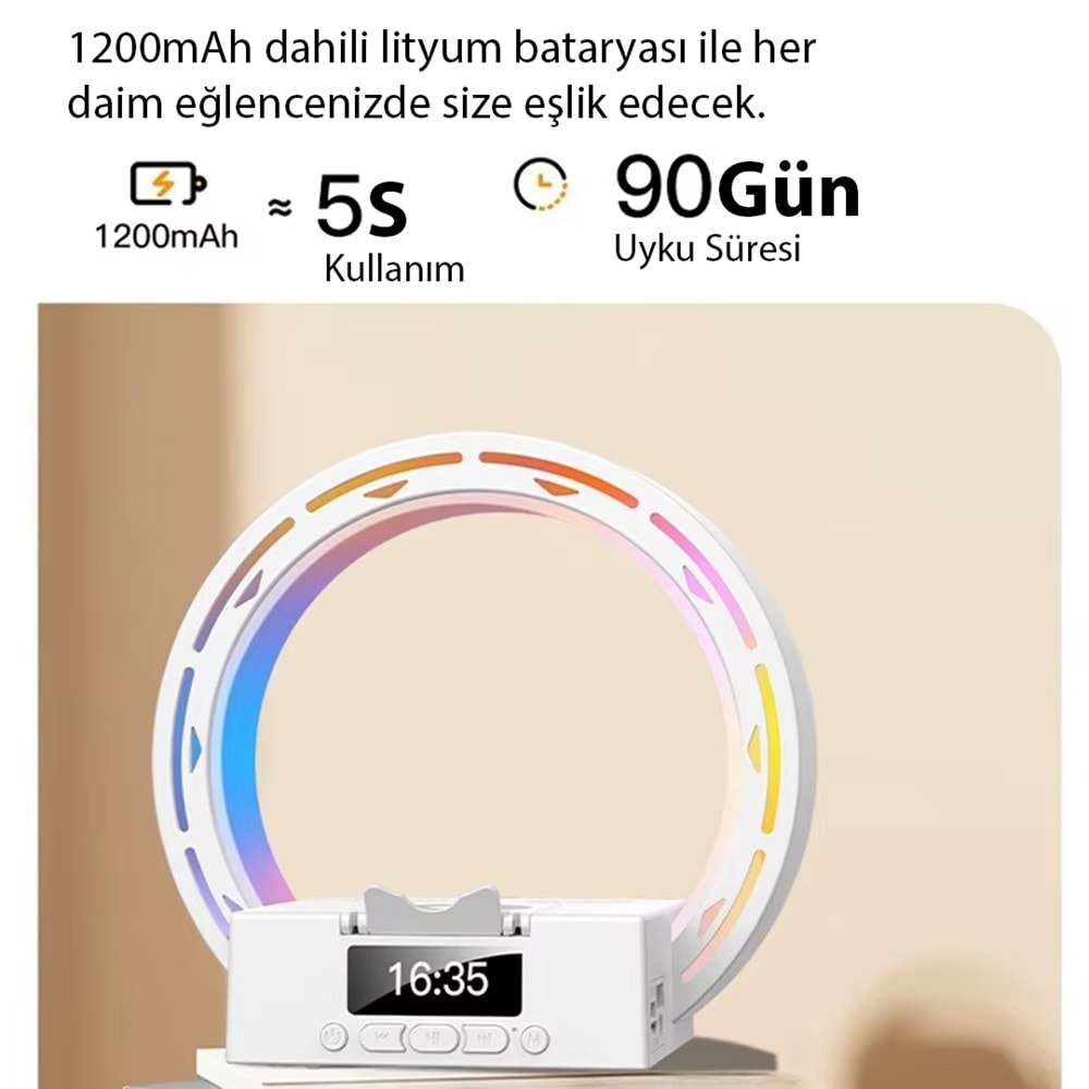 MAGICVOICE MV-25163 BLUETOOTH TAŞINABİLİR HOPARLÖR KABLOSUZ TELEFON STANDLI ŞARJLI