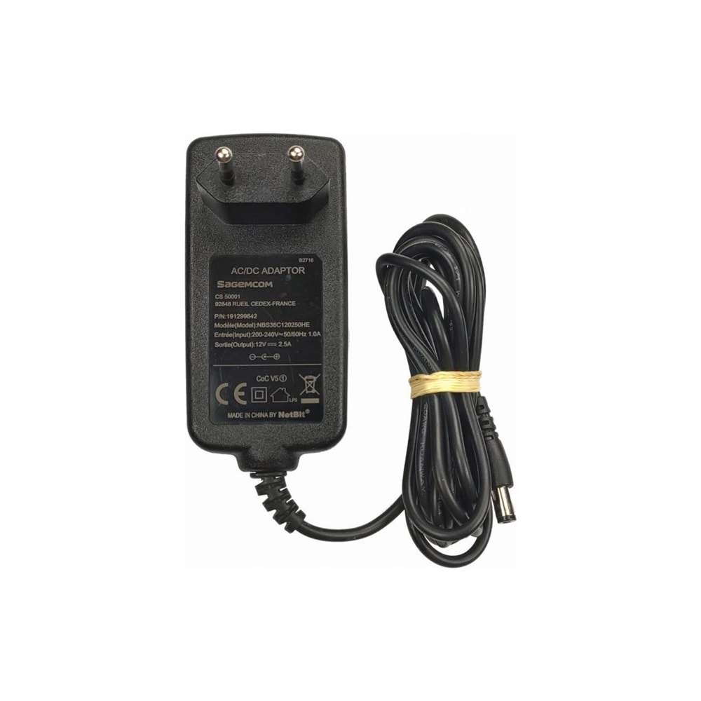 SAGEM 12 VOLT 2.5 AMPER ADAPTÖR