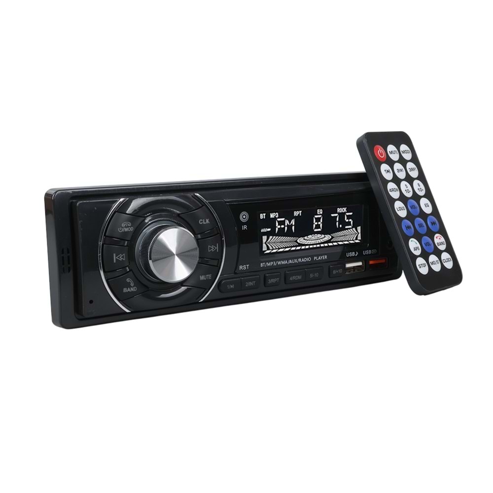 CARSTAR CS-950 7 RENKLİ ÇİFT USB/SD/FM/AUX/BLUETOOTH KUMANDALI OTO TEYP 4X60 WATT