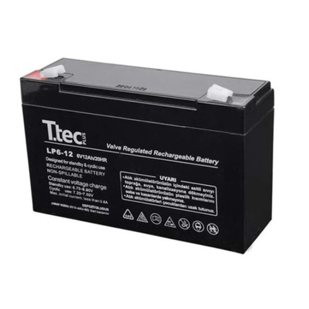 TTEC LP6-12 6 VOLT - 12 AMPER AKÜ (150 X 50 X 94 MM)