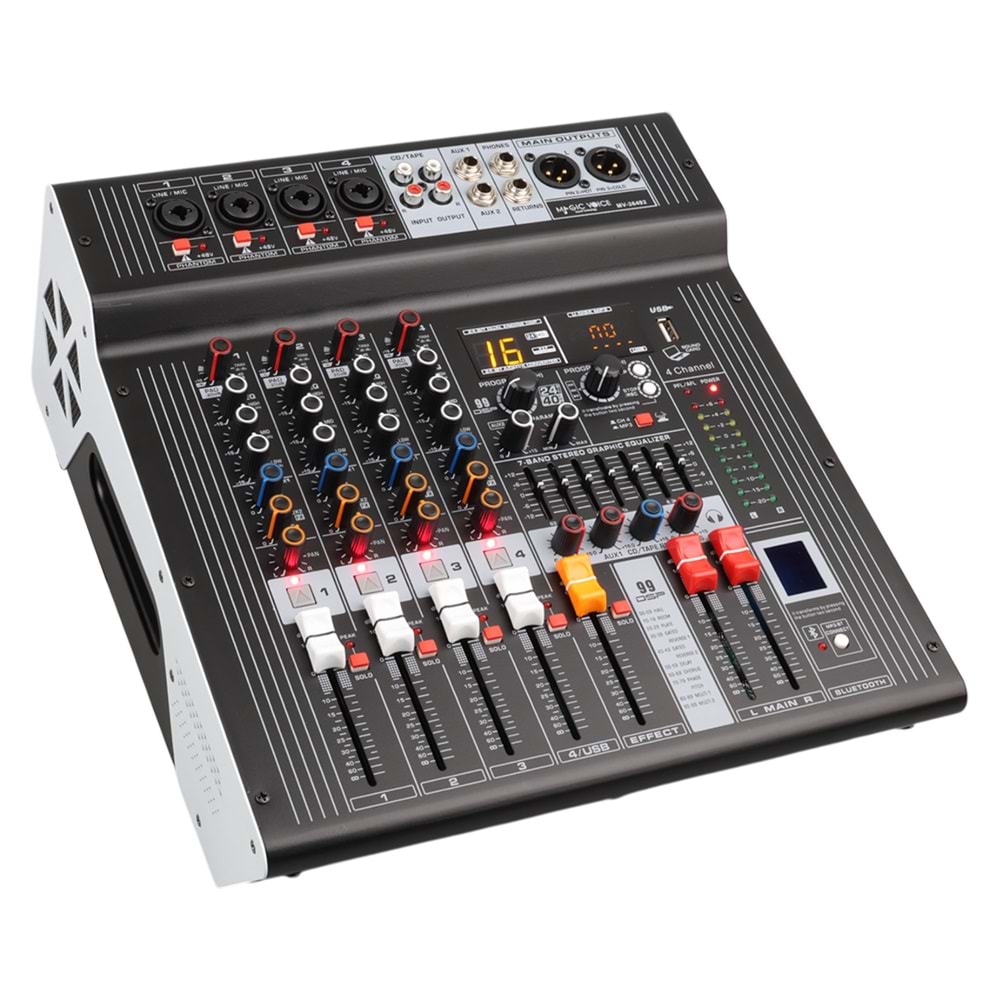 MAGICVOICE MV-26492 4 KANAL 2X350 WATT USB/SD/BLUETOOTH POWER MIXER