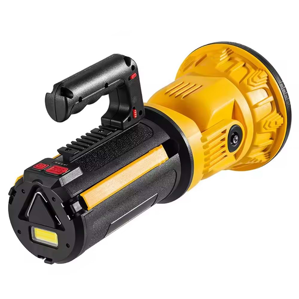 POWERMASTER MX-W5164-3 KIRMIZI MAVİ ÇAKARLI COB LEDLİ ŞARJLI KAMP EL FENERİ IŞILDAK
