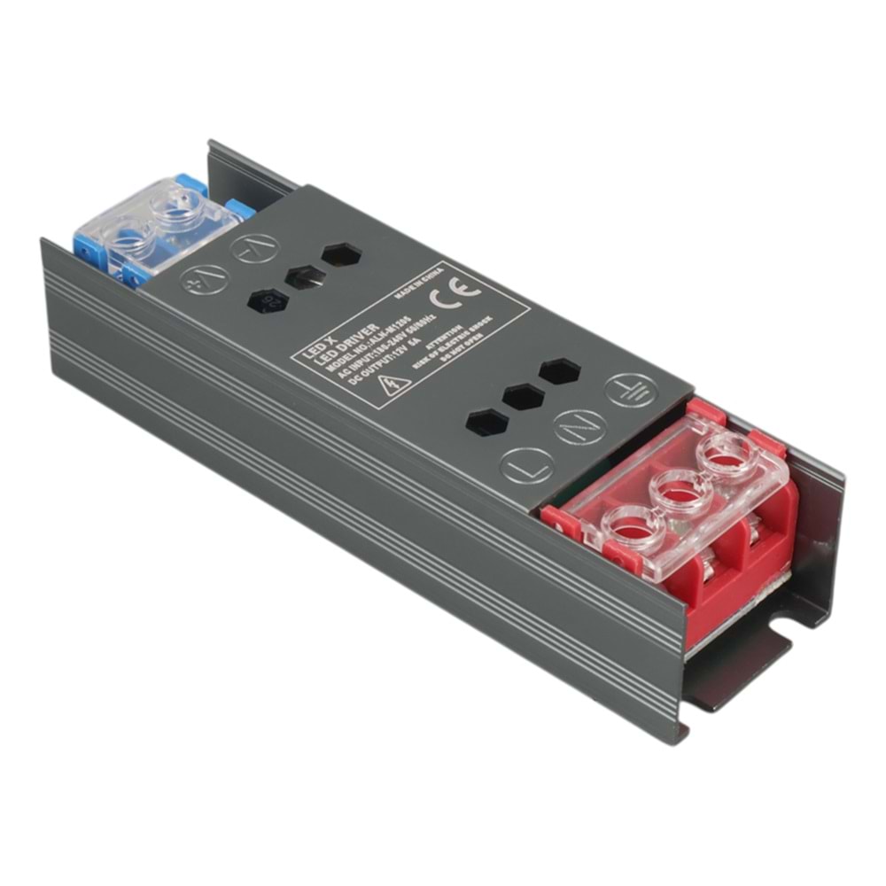 LEDX ALN-M1205 12 VOLT 5 AMPER 50X15X11MM ULTRA SLIM METAL KASA ADAPTÖR