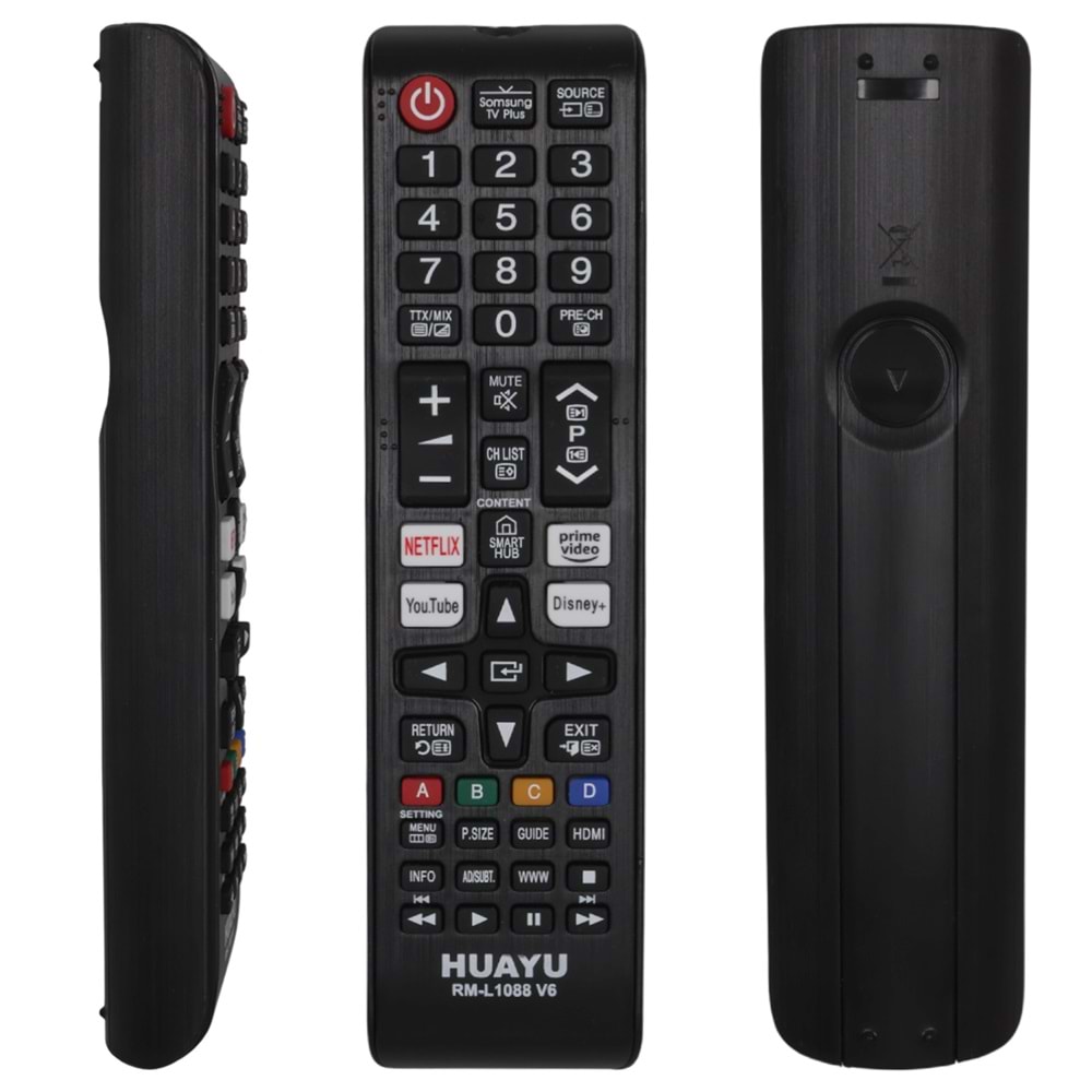 HUAYU KL RM-L1088 V6 NETFLIX-RAKUTEN-AMAZON PRIME-DISNEY+ TUŞLU SAMSUNG LCD LED TV KUMANDA