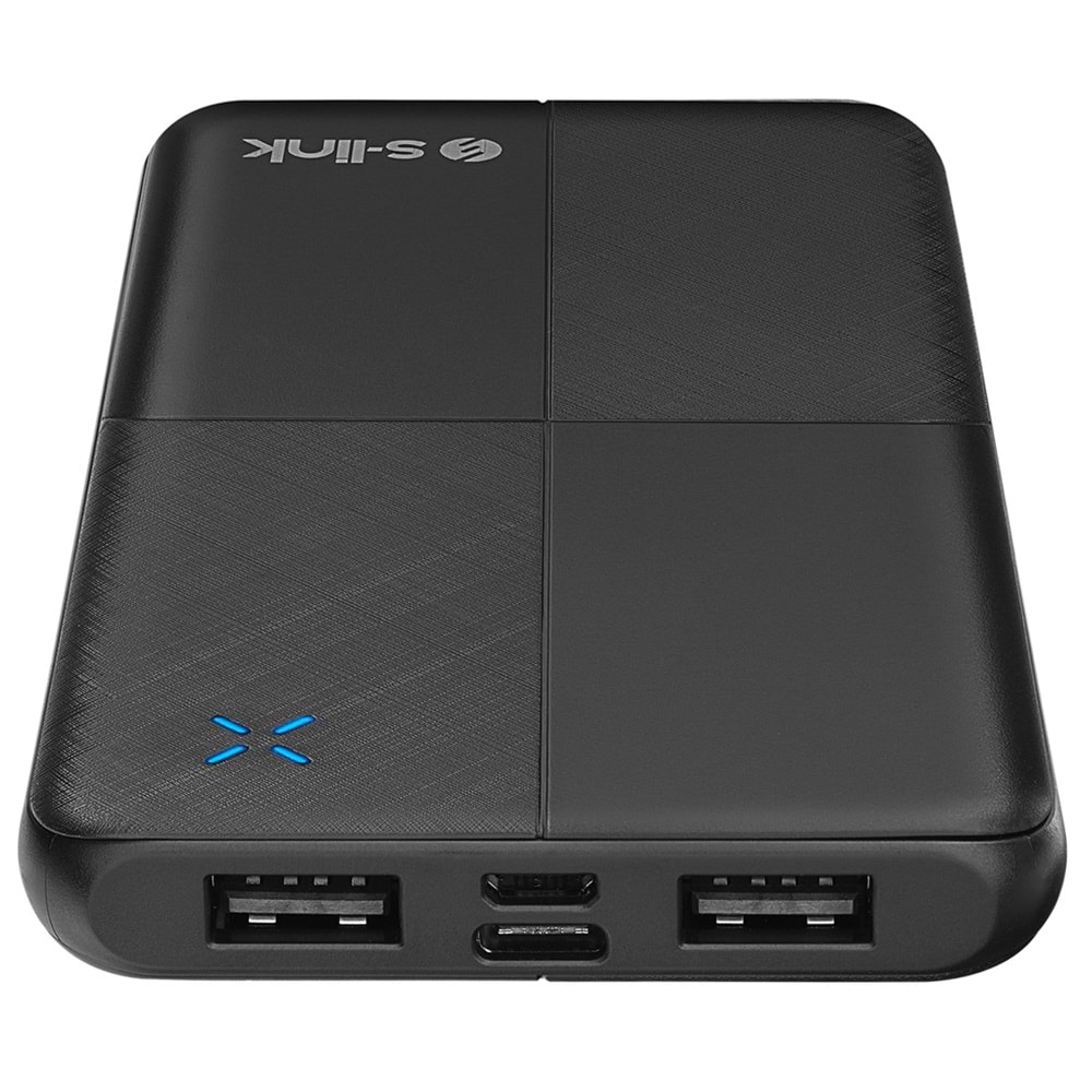 S-LINK IP-G12N 10000MAH MİCRO+USB+ TYPE-C GİRİŞ+ÇIKIŞ SİYAH TAŞINABİLİR PİL ŞARJ CİHAZI POWERBANK