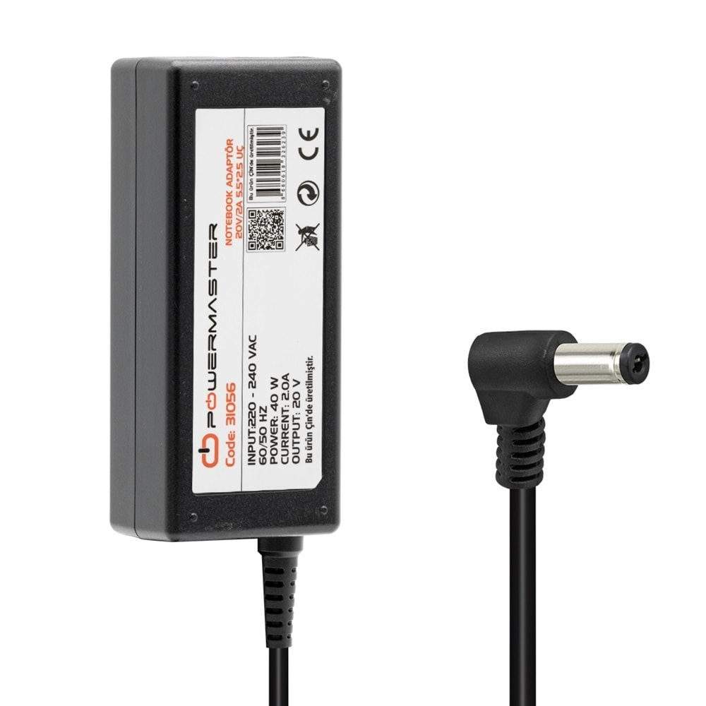 POWERMASTER 20 VOLT - 2 AMPER 5.5*2.5 UÇLU LENOVO IBM NOTEBOOK ADAPTÖR