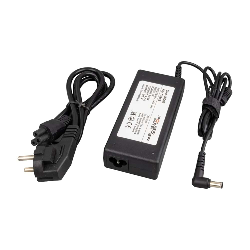 POWERMASTER PM-31065 19.5 VOLT - 4.7 AMPER 6.0*4.4 UÇLU SONY NOTEBOOK ADAPTÖR (SAMSUNG LED TV)