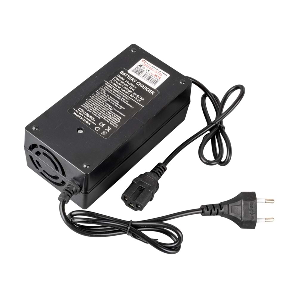 POWERMASTER PM-31174 24 VOLT - 20 AMPER C16 UÇLU ELEKTRİKLİ BİSİKLET ŞARJ CİHAZI