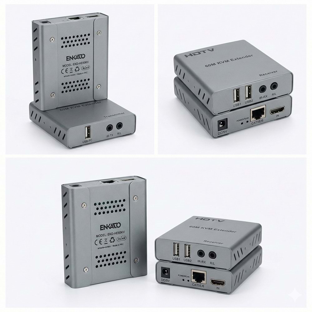 ENKADO EKD-HE60KVM 60 METRE KVM USB EXTENDER