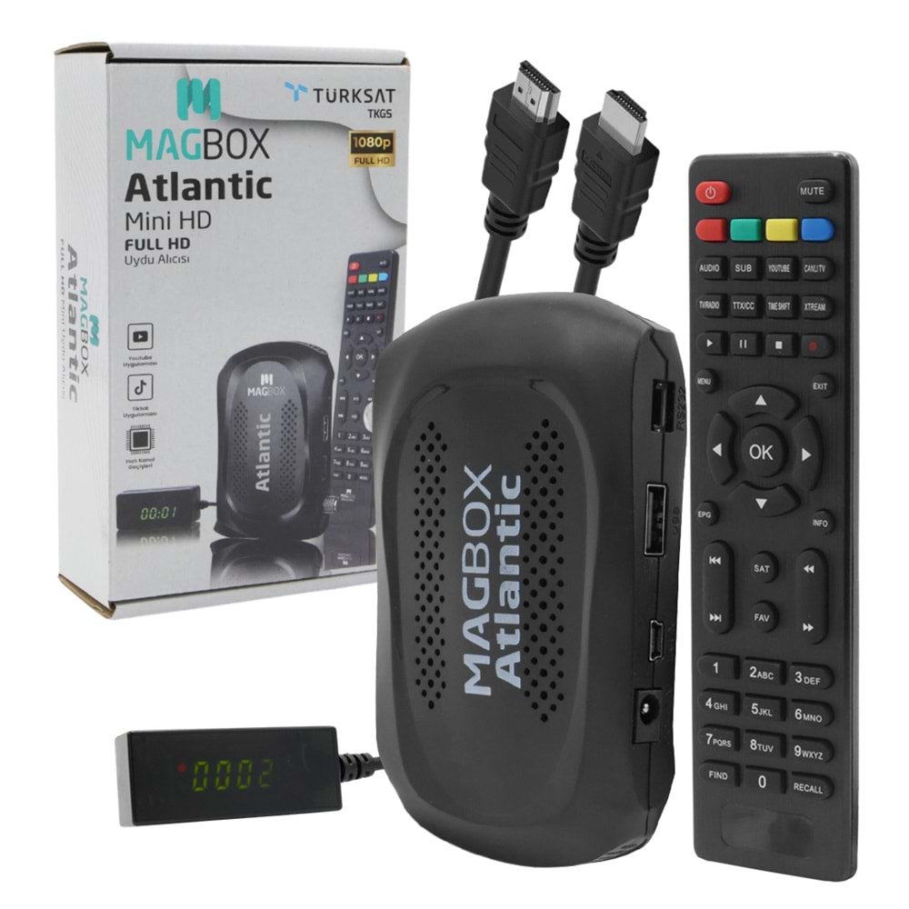 MAGBOX ATLANTIC DISPLAY GÖZLÜ TKGS'Lİ 1080P FULL HD MINI UYDU ALICISI
