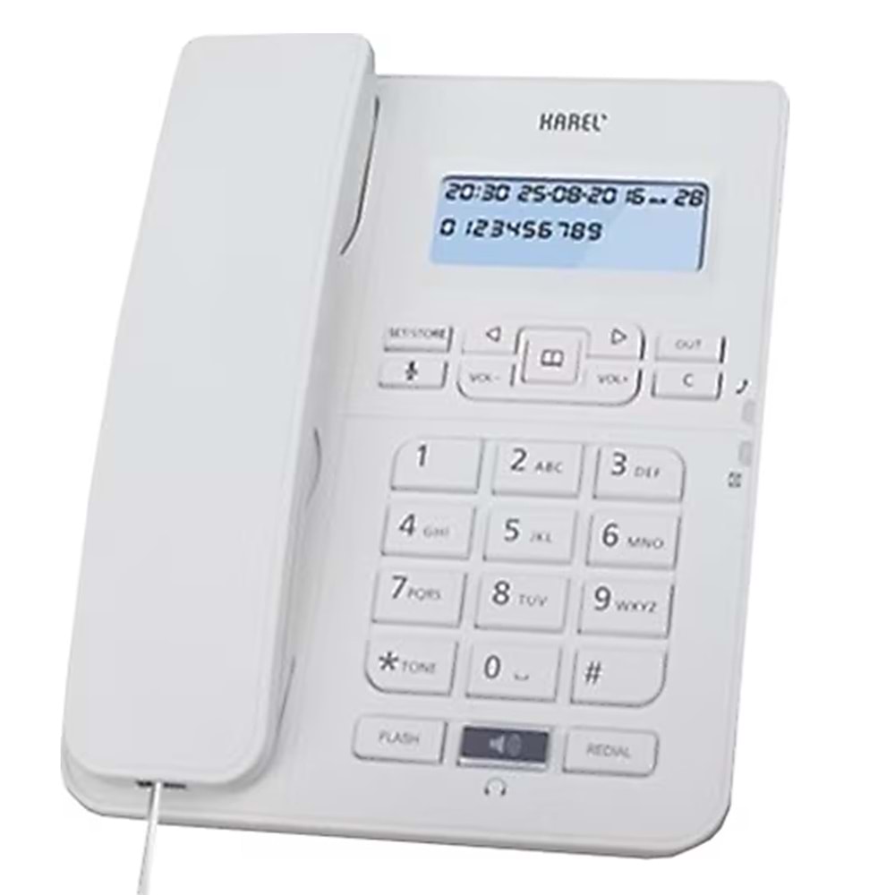 KAREL TM-145 KABLOLU EKRANLI BEYAZ MASAÜSTÜ TELEFON