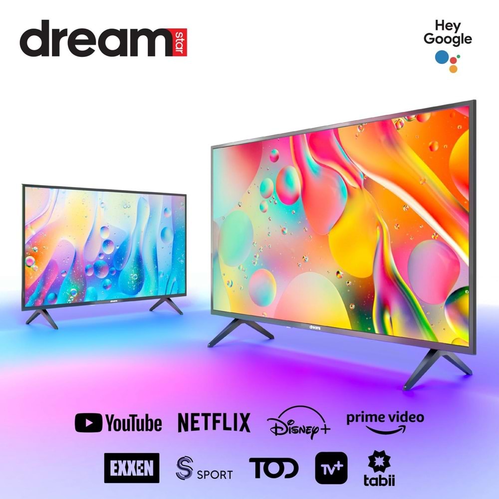 DREAMSTAR GOOGLE TV 43DSE101 43 İNÇ TV+ (12 Ay Premium Üyelik Hediyeli)(109 CM) LED TV