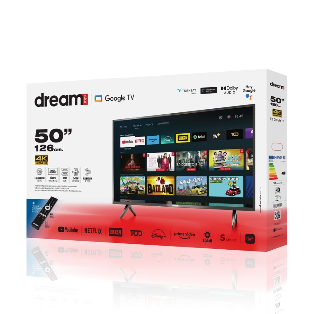 DREAMSTAR GOOGLE TV 50DSE102 50 İNÇ (126 CM) LED TV