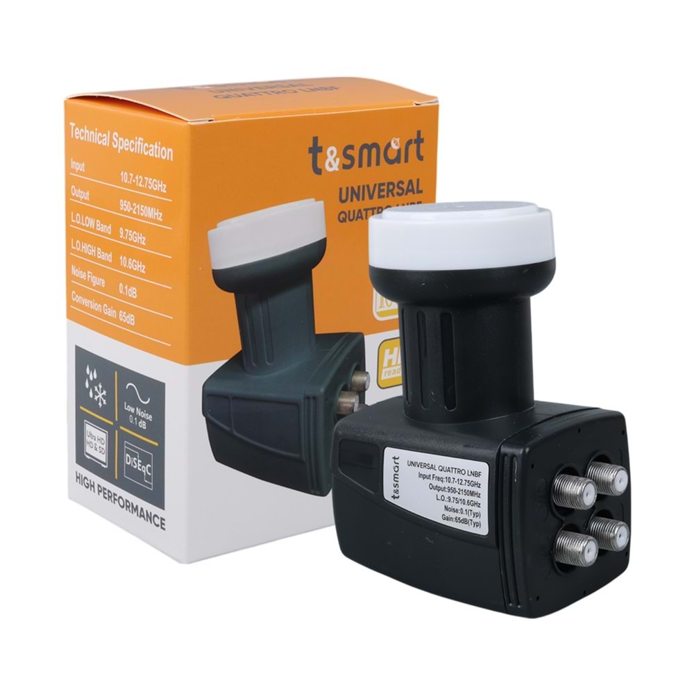 TSMART 0.1DB ULTRA HD 4K UNIVERSAL DÖRT ÇIKIŞLI QUATTRO SANTRAL LNB
