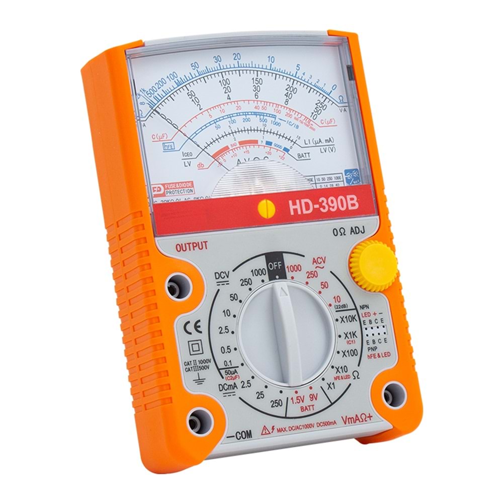 POWERMASTER HD-390B GENİŞ EKRAN ANALOG MULTİMETRE ÖLÇÜ ALETİ
