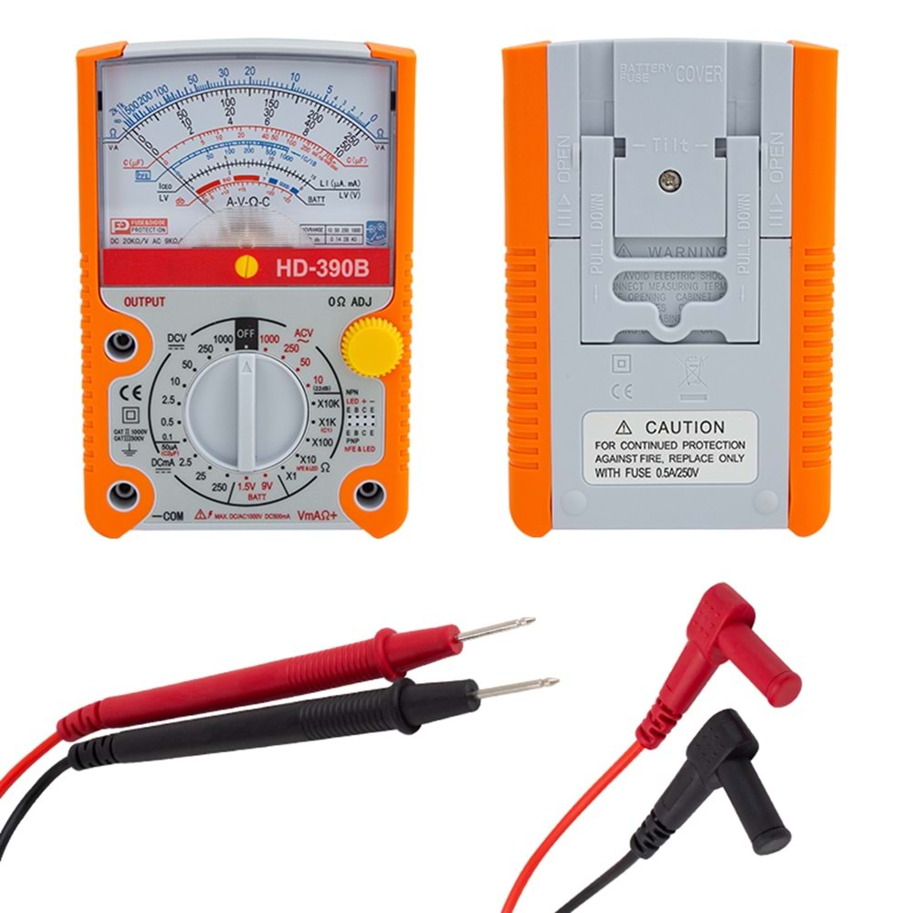 POWERMASTER HD-390B GENİŞ EKRAN ANALOG MULTİMETRE ÖLÇÜ ALETİ