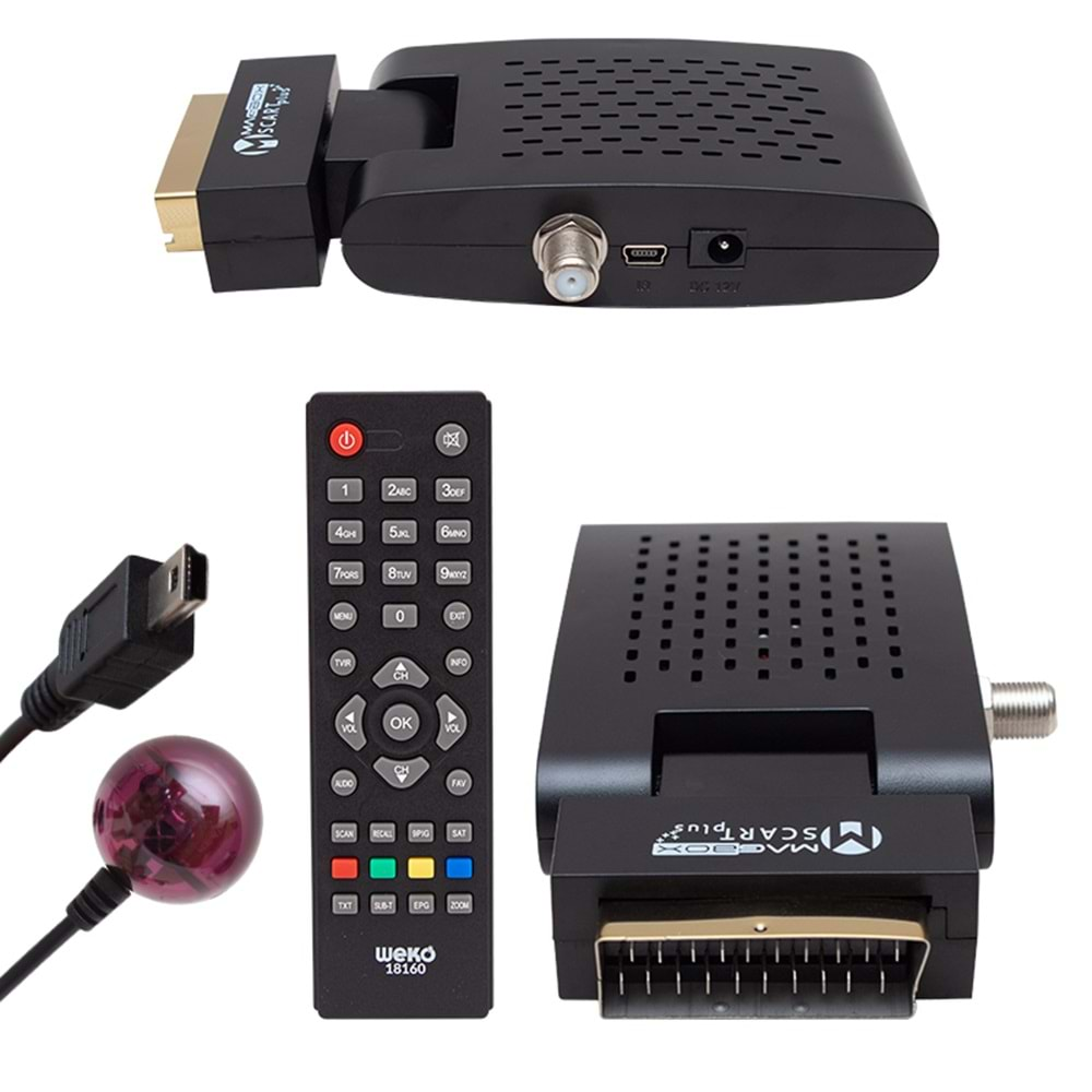 MAGBOX SCART PLUS MİNİ SD SCART UYDU ALICISI TKGS'Lİ