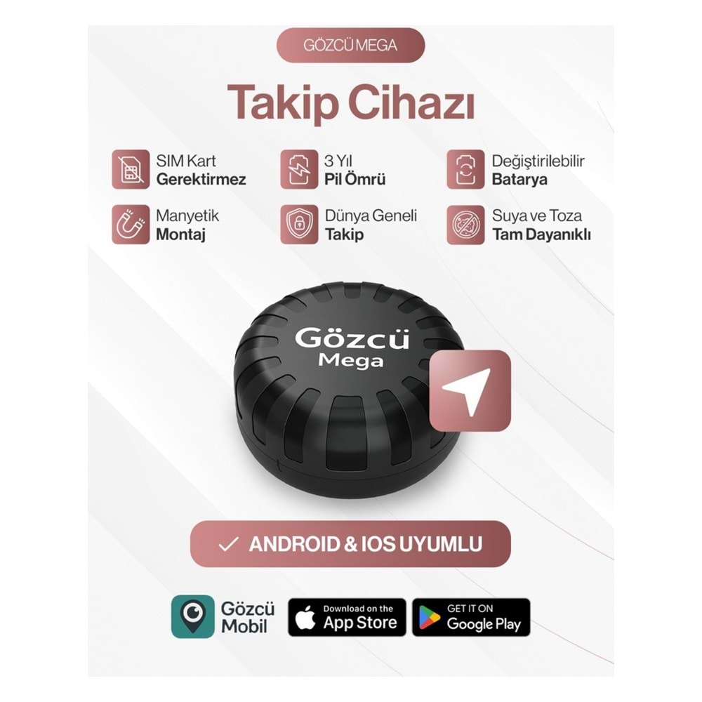 Gözcü Mobil Mega Takip Cihazı Ios Android Uyumlu Motor Araç Taşıt Gps Cihazı
