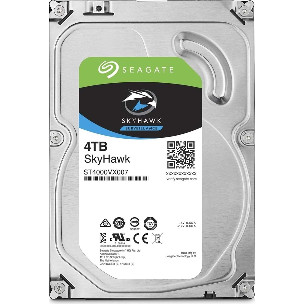 Seagate 4tb Seagate Skyhawk 64MB 7/24 Rv - ST4000VX007