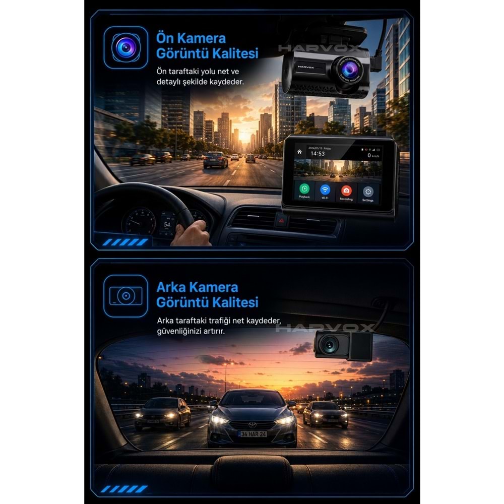 HARVOX 2kMAX Hd Görüntü Wifi Gps Özellikli Sim Kart Destekli Araç Kamerası